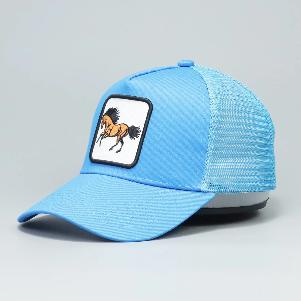 OEM Tiger Logo Trucker Hat Custom Animal Design Adjustable 5 Panel Mesh Caps for Men