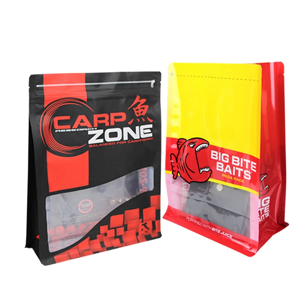 Digital printing Custom Plastic soft fishing baits worm bag lures packaging zip lock fish baits bag