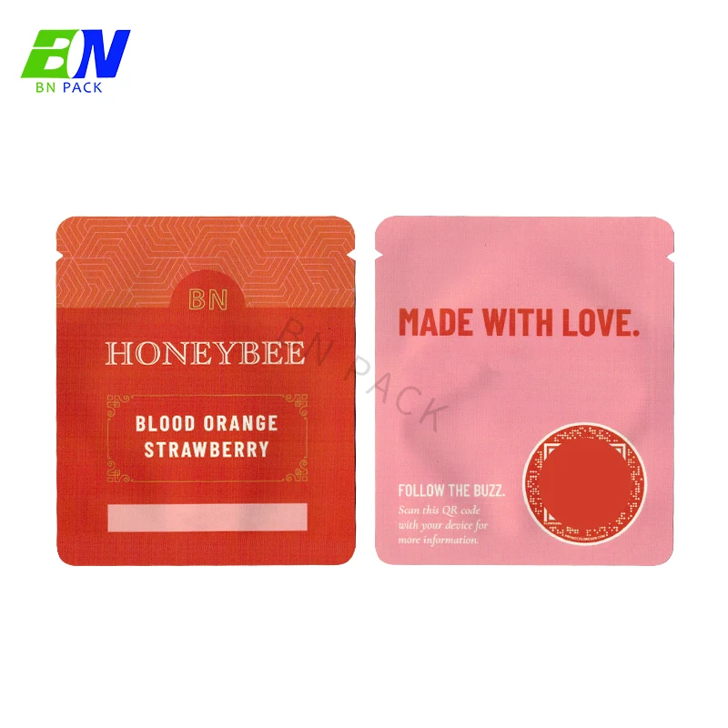 BN Pack Small size Custom 3.5g&7g Soft Touch Aluminum Mylar Bags Foil Candy bag 3 Side Seal bag