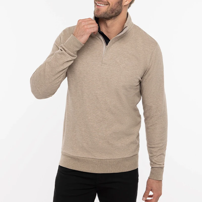 Latest Design Fashion Man Base Premium 100% Polyester Thermal Regular Fit Quarter Zip Pullover Sweat Shirt
