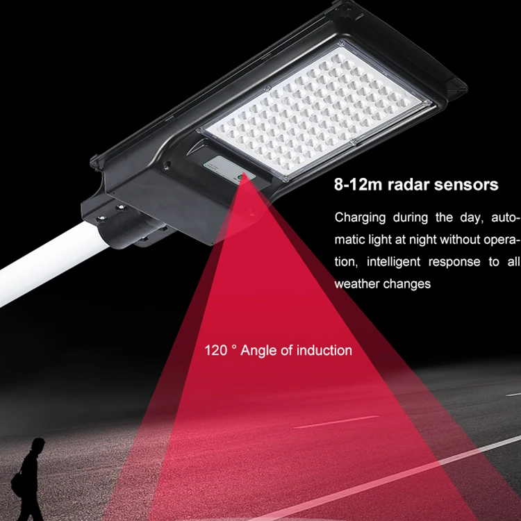 Stock In USA waterproof outdoor ip65 smd 80w 120w all in one integrated led solar streetlight
