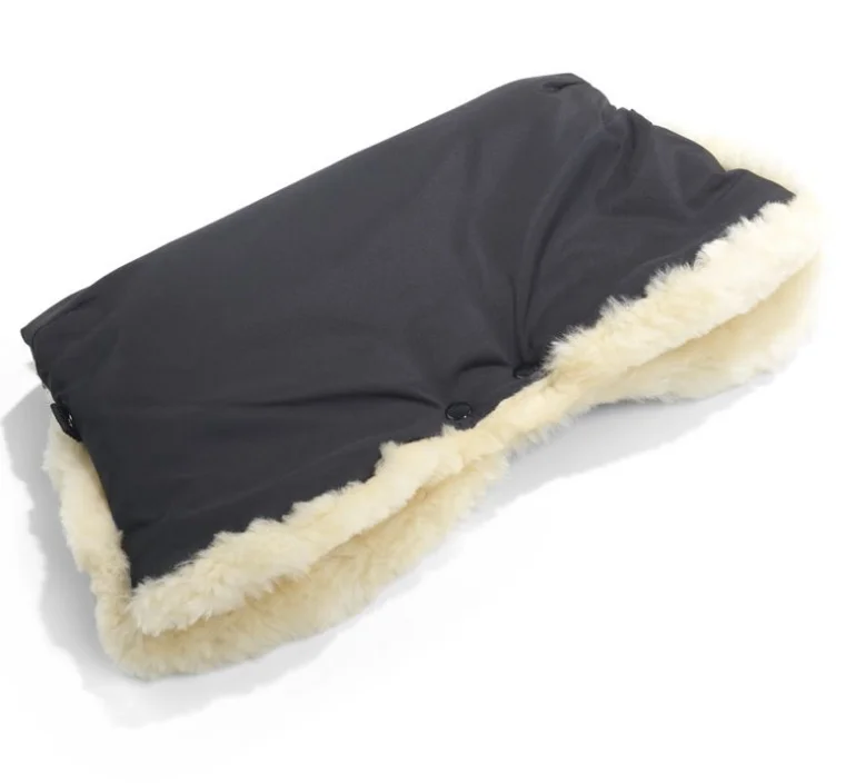 China Factory Stroller Accessories Sheepskin Warm Muff Winter Windproof  Pram HandMuff Lambskin Wool Warm Muff for parents