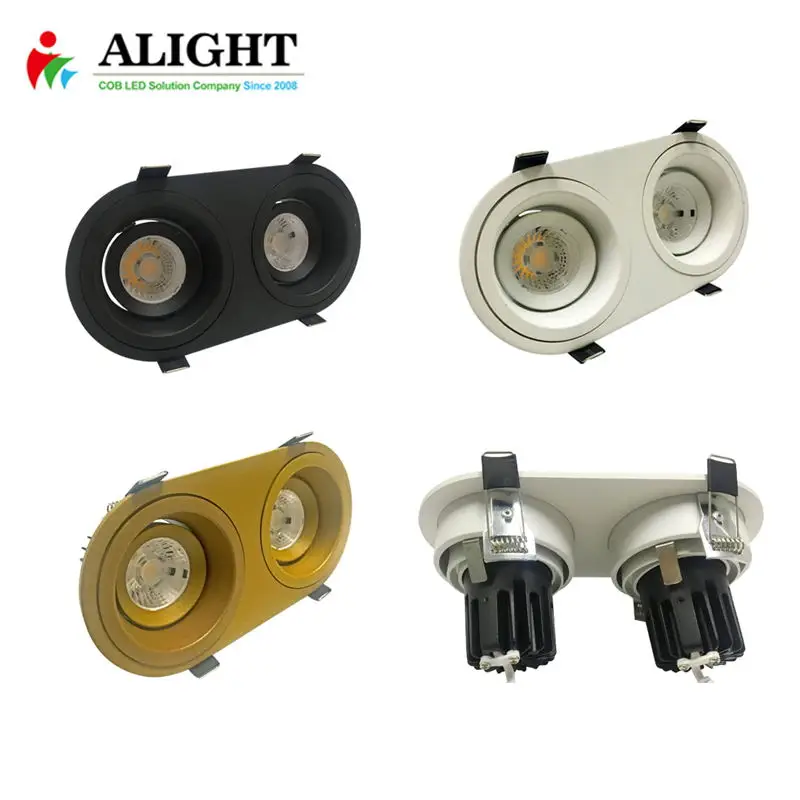 
Promotion COB Round Black White gold Recessed Ceiling light LED Mini spotlight 9W*2 