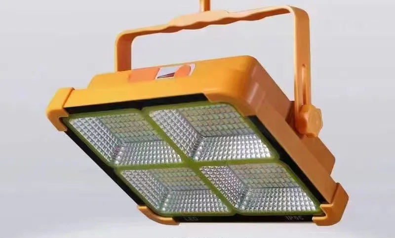 High quality outdoor waterproof yellow emergency lighting rechargeable solar portable flood light for camping, night markets, s