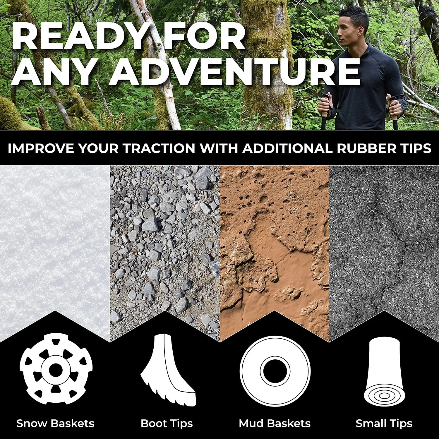 Factory Customized Lightweight Aluminum 7075 Telescope Hiking Stick Trekking Walking Poles