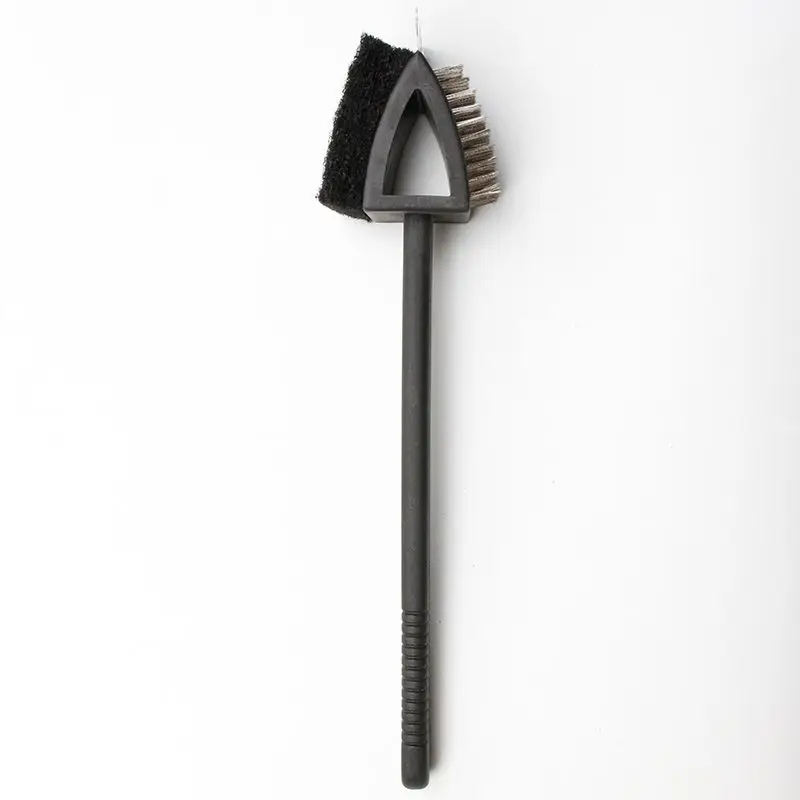 3 in 1 Stainless steel Polyester head sponge grilling brush barbecue scraper cooking roasting cleaning brush
