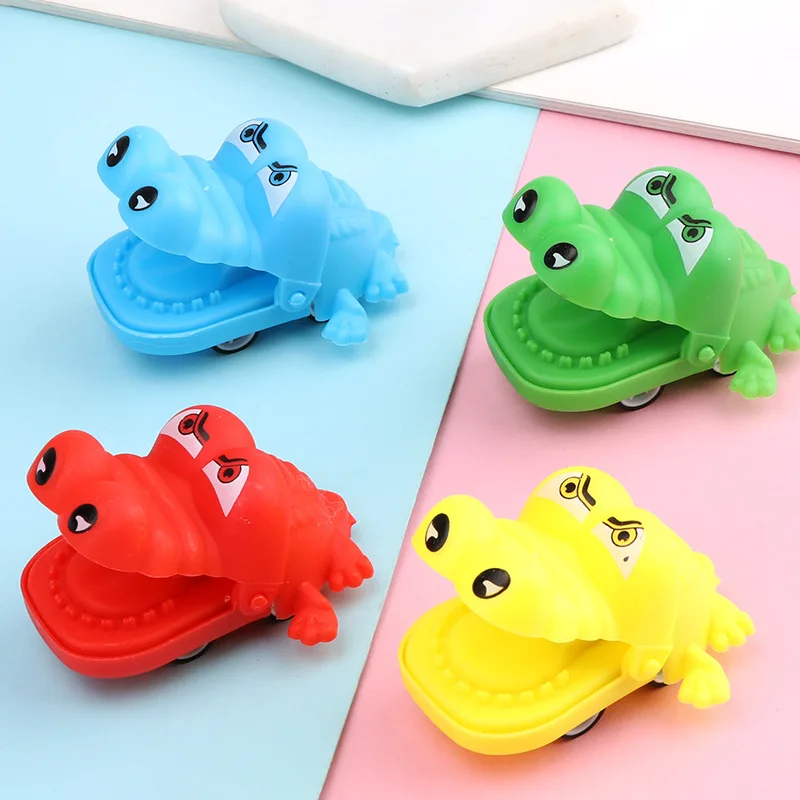 Jincan Small pull back car cartoon crocodile hippo vicious dog mini big mouth toy car cartoon children toy promotional gift