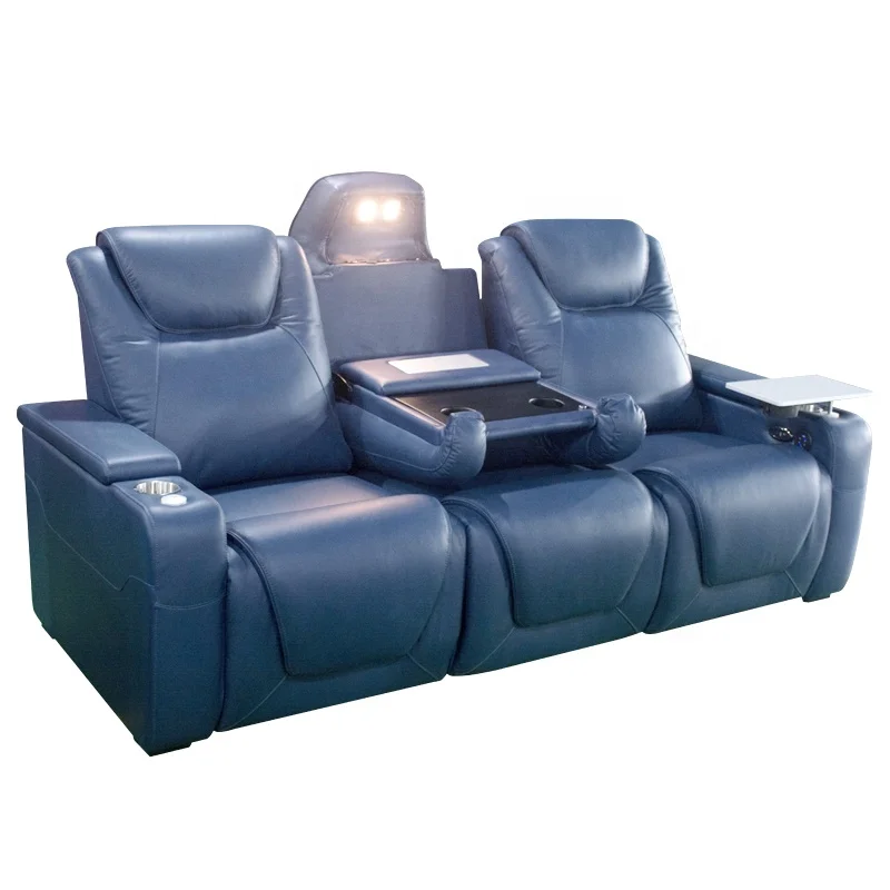 CHIHU Theater Seats High Quality Row of 3 Seater Recliner Theatre Sofa Home Use Genuine Leather Cinema Seating