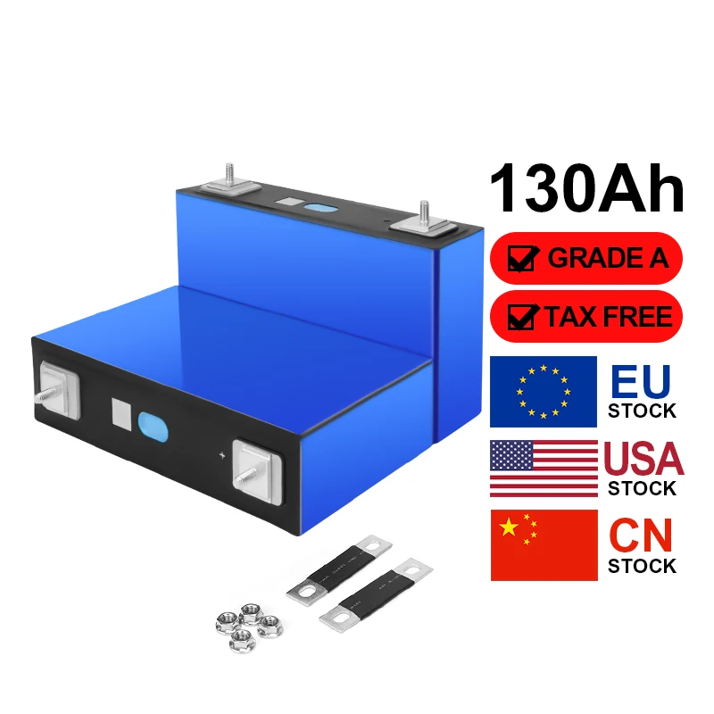 WISTEK High Capacity Lifepo4 Battery Rechargeable 3.2v 130ah For Electric Vehicle Power Equipment Solar Energy Storage