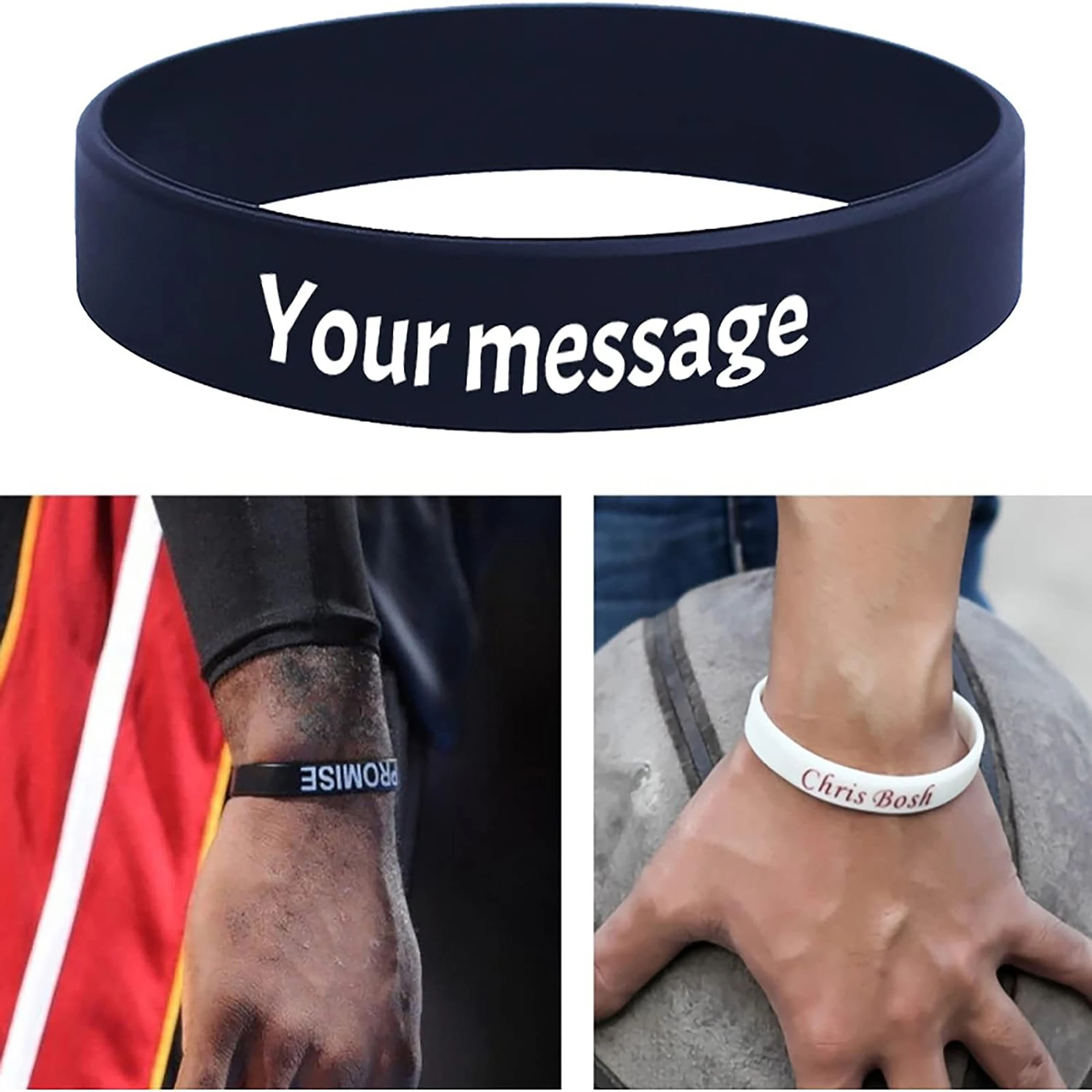 Custom silicone bracelet to make logo printing concave and convex color filling bracelet solid color silicone wristbands