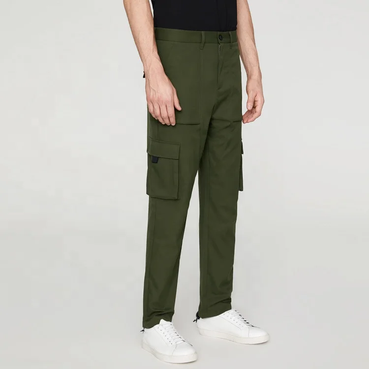 Factory Polyester Slim Fit Multi Pocket Leisure Cargo Work Pants for Mens