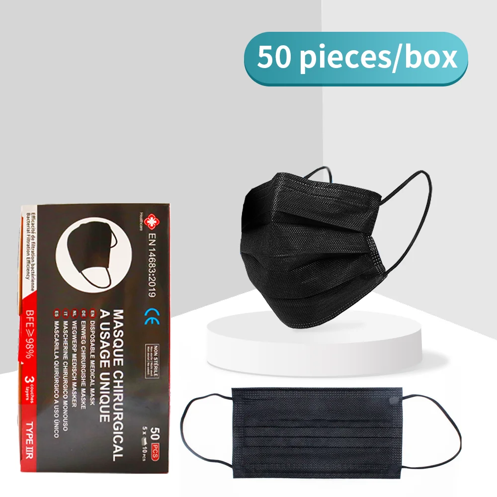 Black mask black cover white filter white base fashion popular mask