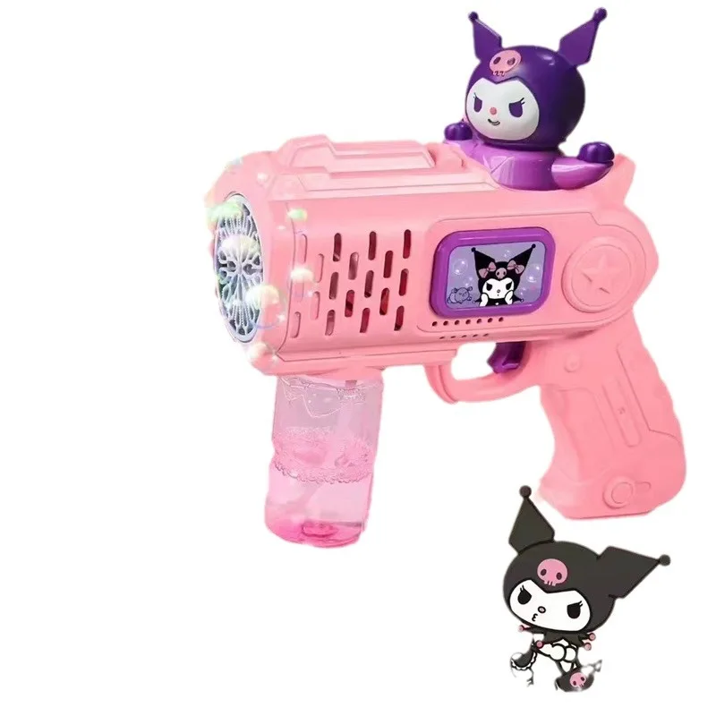 DHF1149  Kinds of cartoon Outdoor bubble machine self-suction water bubble wands anime Kuromi cat hand held bubble shooters toy