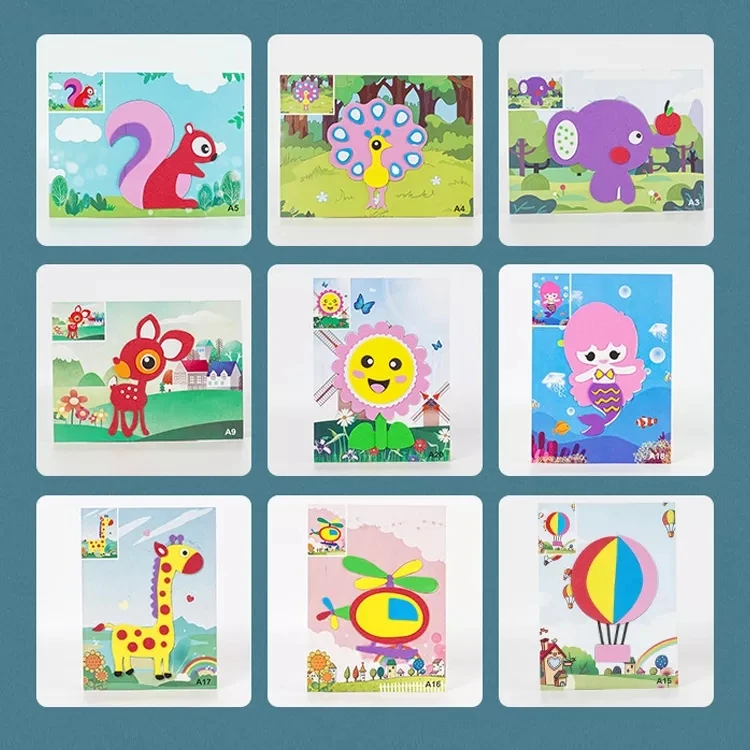 Creative Children Puzzle Toys 3D DIY Foam Stickers Art EVA Sticky Toy