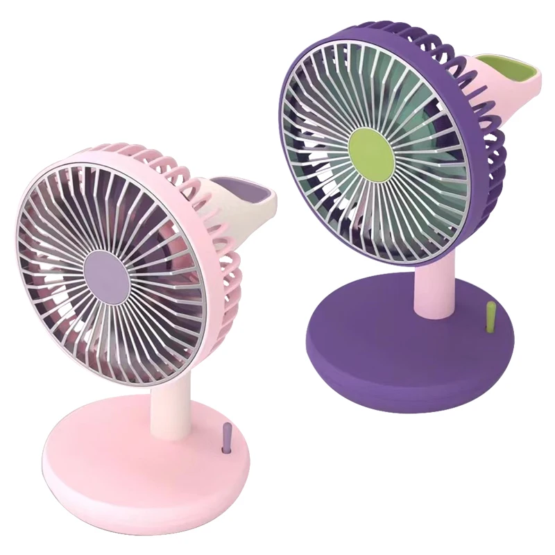 Nordic contrast color large-capacity simple desktop USB charging fan three-speed wind speed portable mini fan