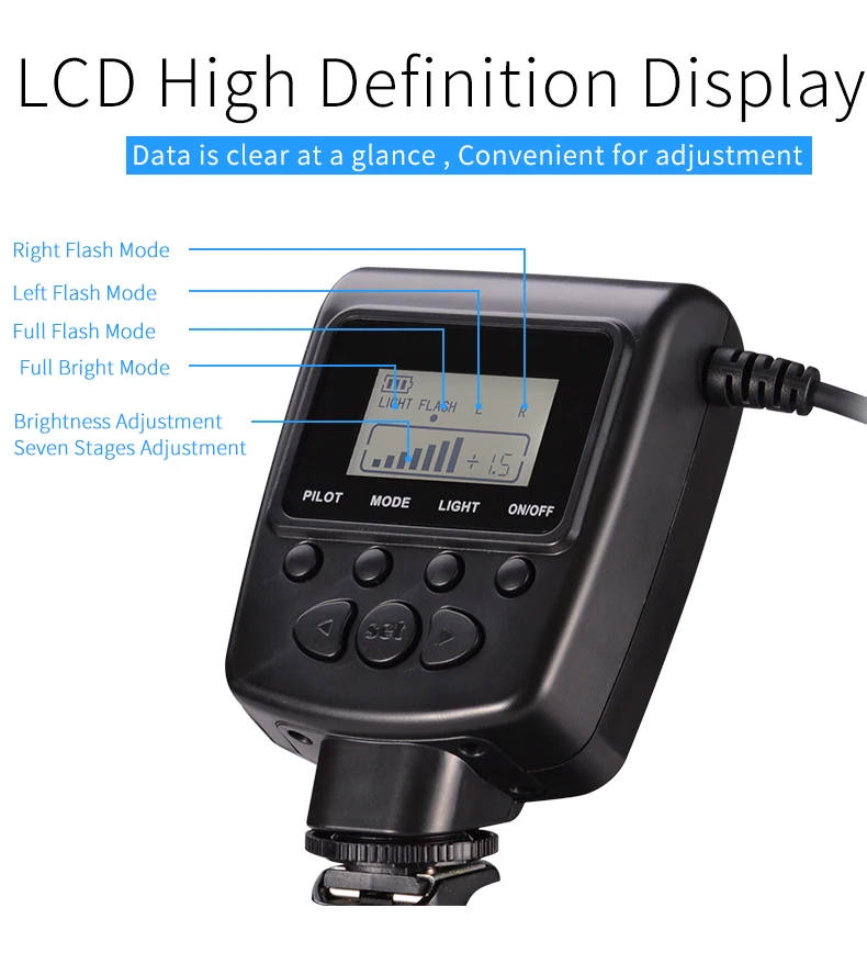 MAMEN F550D LED Macro Ring Flash Light with 8 Adapter Ring for Canon Nikon Olympus Pentax Digital DSLR Camera