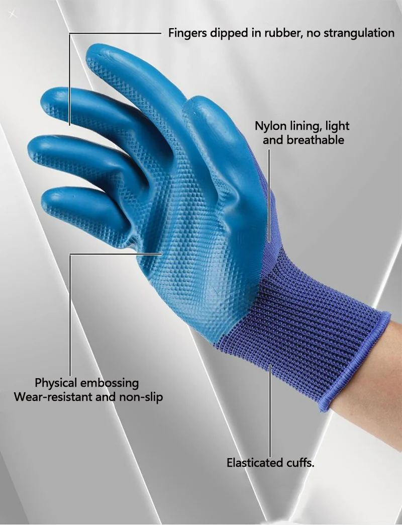 Men industrial  duty safety hand latex wholesale construction gloves protective gear working gloves industrial safety gloves