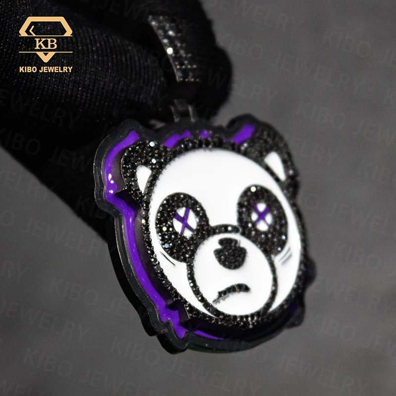 Personalized Rapper Jewelry Iced out Custom Bear Pendant 925 silver Moissanite Hip hop Pendant Necklace