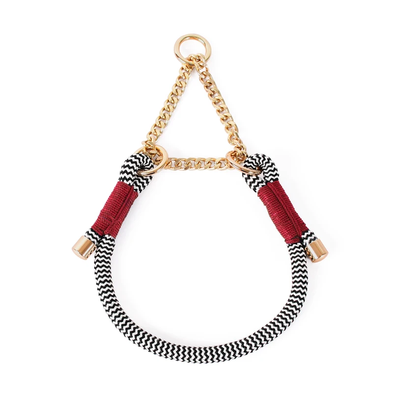 Loudik Wholesale Personalized Factory Handmade Premium P Chock Snake Pet Chains Accessories Braided Nylon Rope Dog Slip Collar