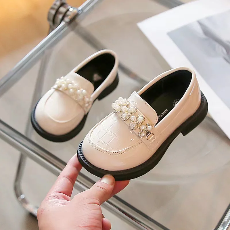 low heel children girl oxford shoes slip on loafer for school uniform dress shoes children school black leather shoes