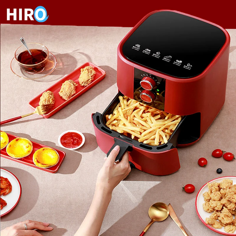 Одиночная фритюрница Hiro 1200 Вт 1800 Вращающаяся ручка 5 л ручное управление без масла с антипригарной