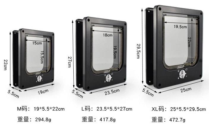 New Arrival Automatic Interior PVC Easy Installation Pet Cat Door 4 Way Locking Cat Flap for Interior Exterior