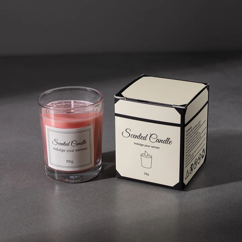 Luxury Cheap Aroma Scented Candles In Transparent Black White Glass Jar And Gift Box