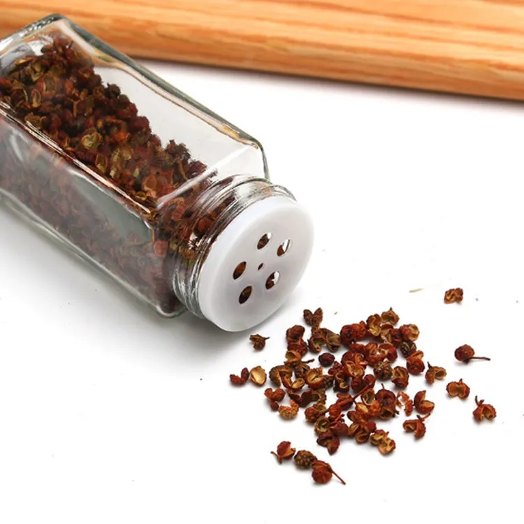 Wholesale Square Seasoning Jar Bottle 4oz Spice Glass Shaker with Meta Screw Lid
