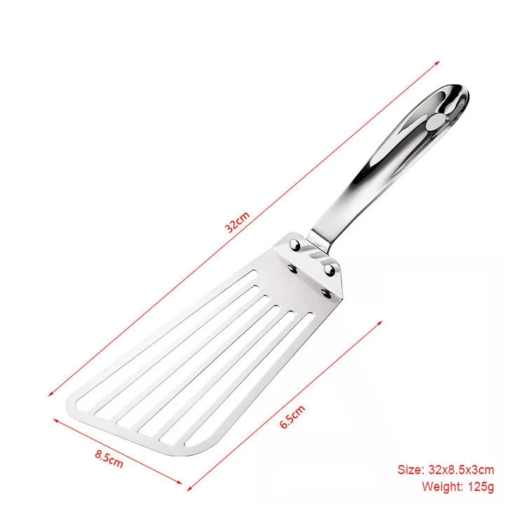 Stainless Steel Spatula Fish Flipping Kitchen Tool Meat Steak Turner Pizza Peel Shovel Slotted Spatula