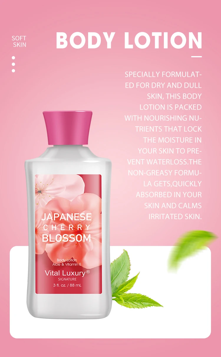 Private Label Beauty Skin Care Organic Lotion Fragrance Moisturizing body moisturizer Body Lotion