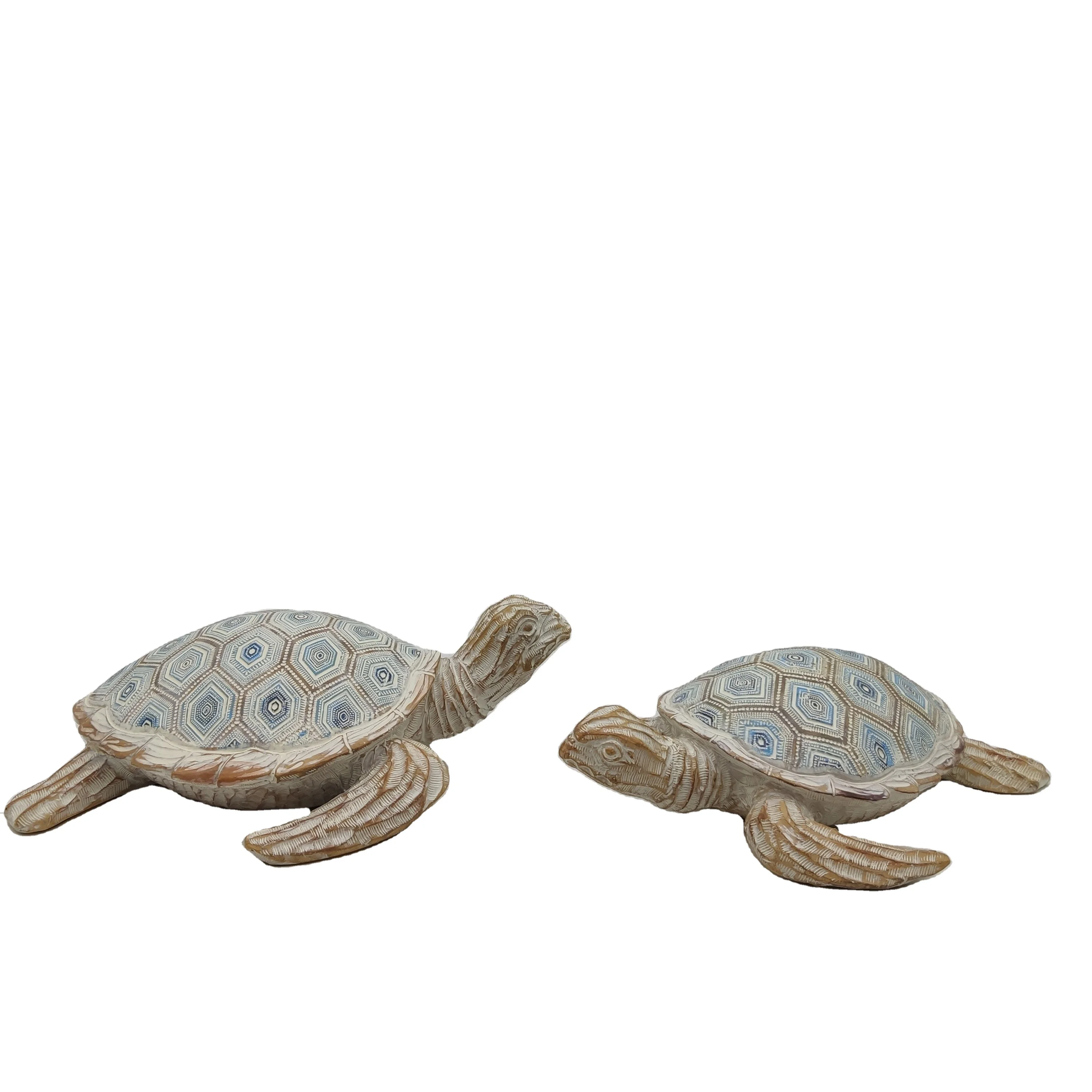 
Turtle Ornament Artificial Turtle for Home Decoration S/2 Resin Polyresin Turtle Sea Animal SCULPTURE Folk Art 21*16*6 Cm CN;FUJ 
