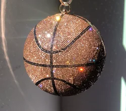 Блестящая теннисная сумка со стразами, сумка в форме баскетбола, кошелек для баскетбола, женские сумки