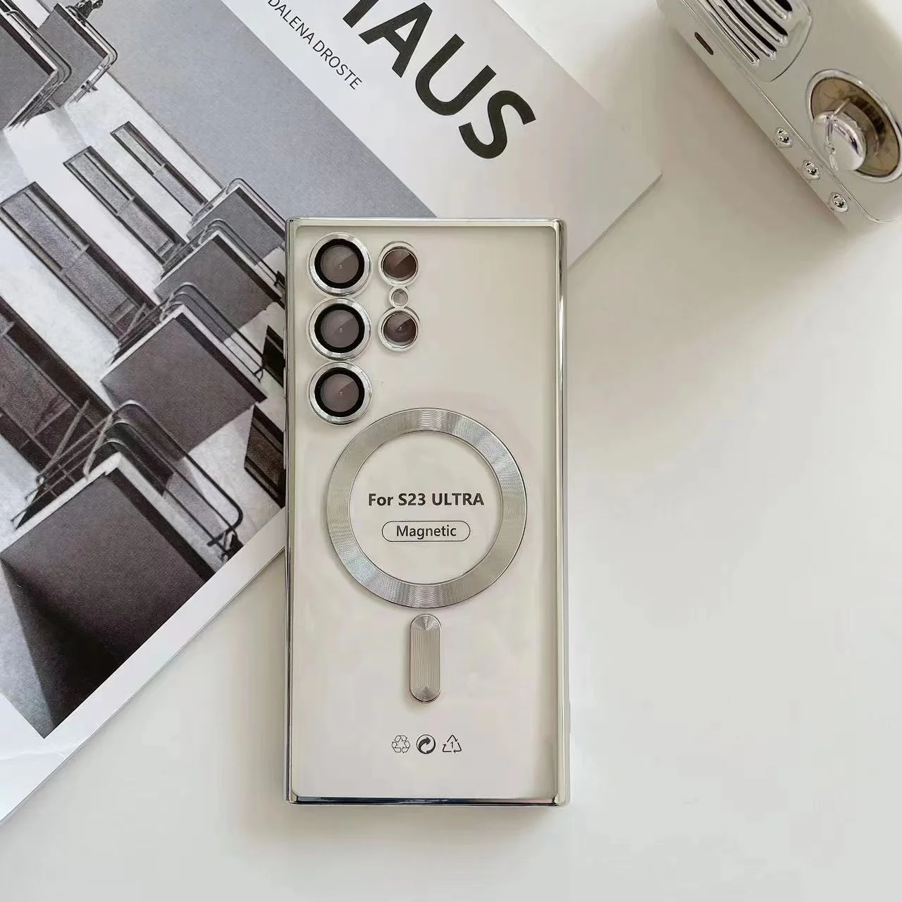 For S23Ultra S23Plus 2023 NEW Luxury For Magesafe Magnetic Charging Case for iPhone14 13 12 11 Pro Plating Shockproof Soft Cover