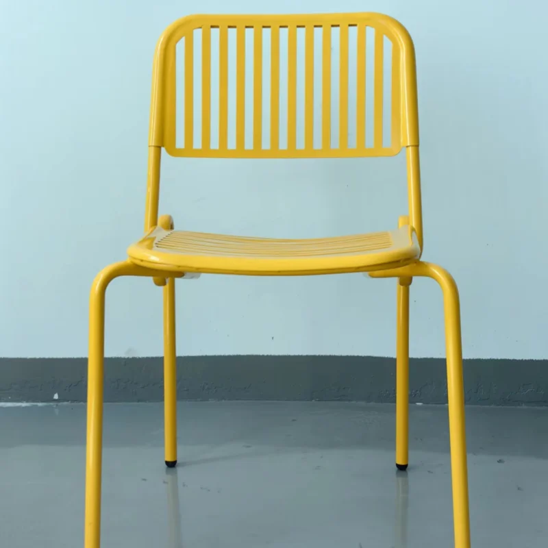Metal Furniture Home Office Working Chair Backrest Armless Metal Chair Apartment Living Room Dining Chair
