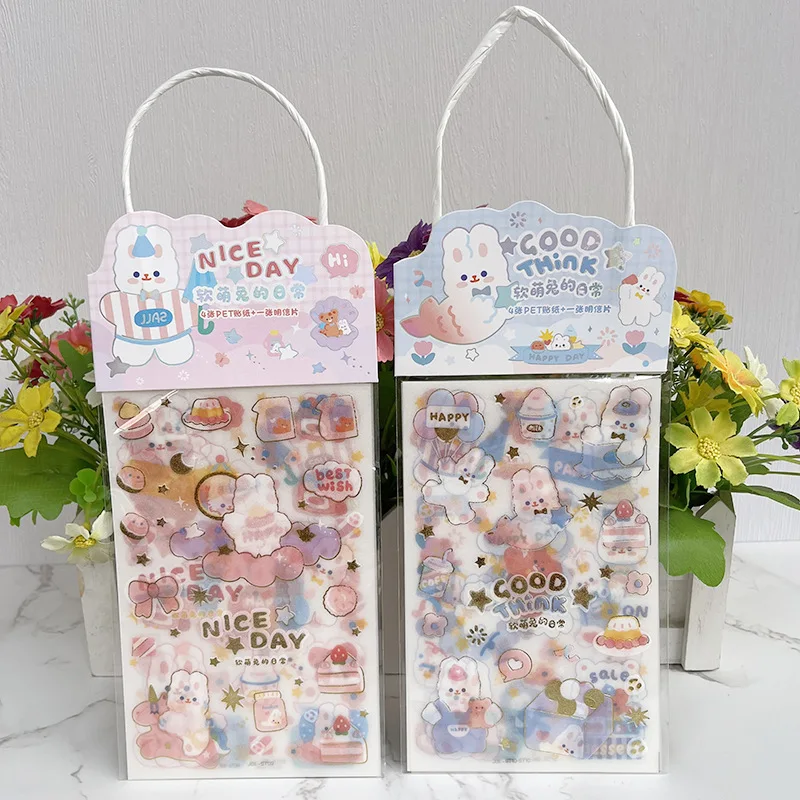 Customizable Style Cute Bear Cartoon For Girl Kid Wall Decoration Label hand account stickers