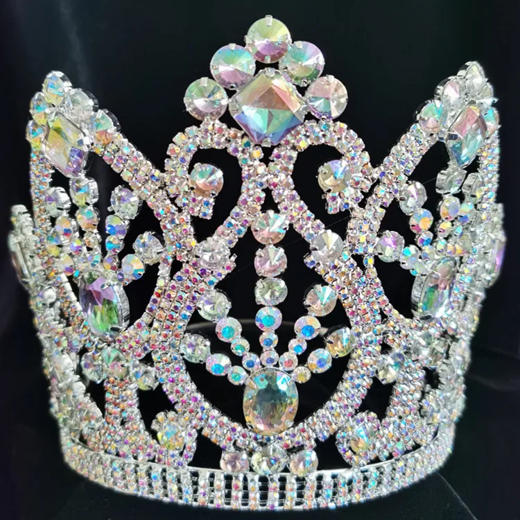 Americas Pageant Crown AB Stones Tiaras Contour Band Crowns