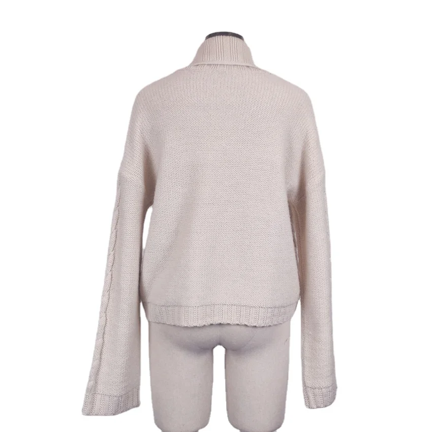 Oversized Knit y2k button striped pattern raw edge V neck  Jacquard Knitted Sweater Coat