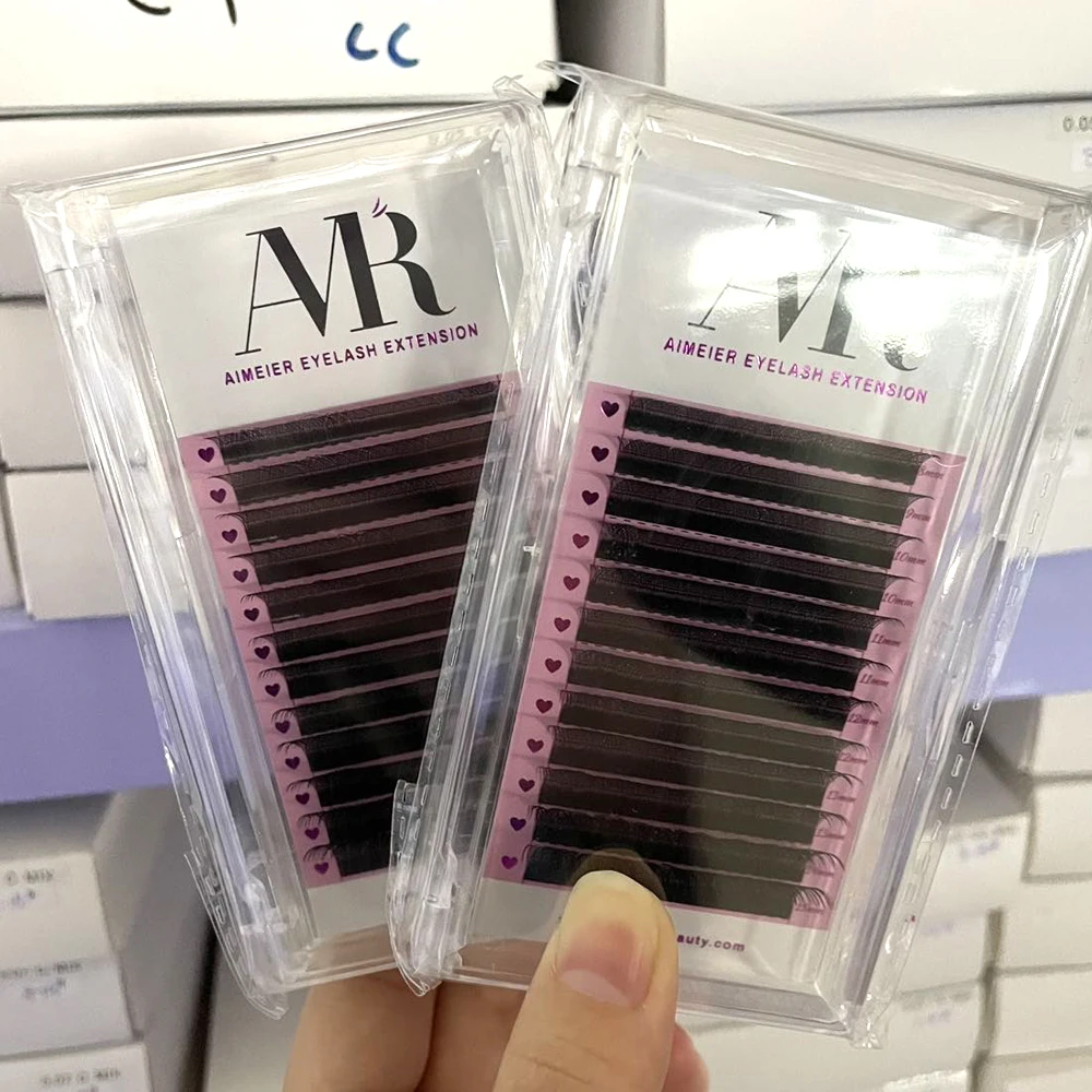 Korean Top Double Tip Pbt Fiber Eyelash Extensions 0.07 Y Lash B C curl Mega Volume pestanas yy shape lashes