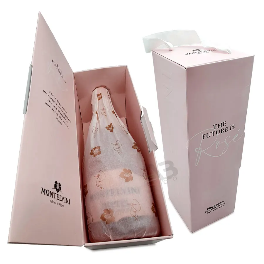 Italian Luxury Wine Sparkling Rose Montelvini to drink very cold Packaging with Box
