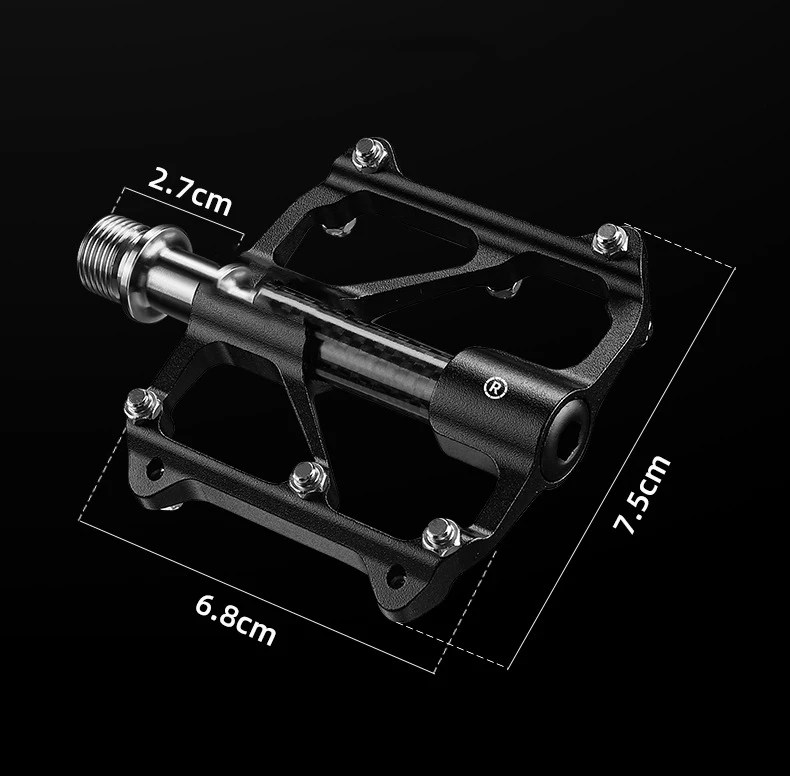 Triple Perrin Durable Alloy Steel BMX Road & MTB Pedals Carbon Fiber Axle with Titanium Bushings Folding Feature for Use on Road