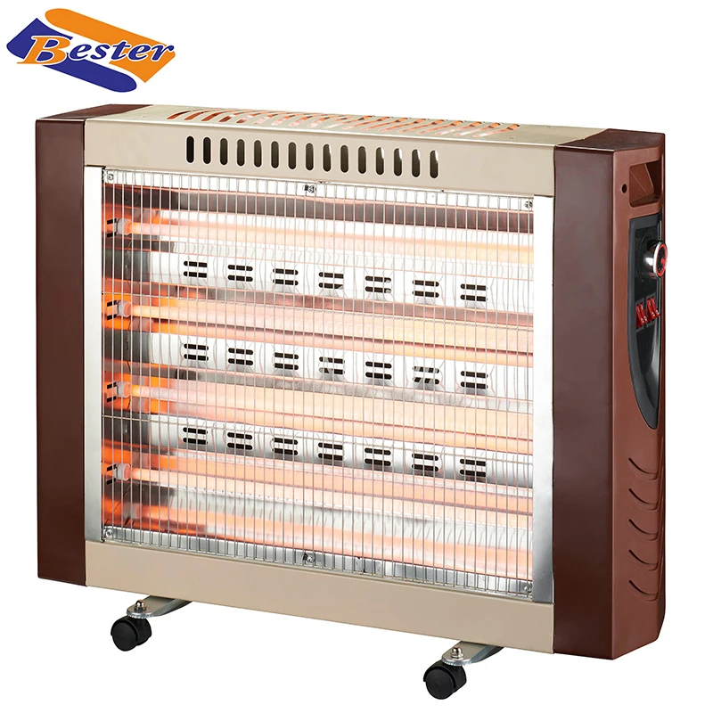 Лидер продаж, большие размеры, 2 лица кварцевая трубка электрический обогреватель-вентилятор с роликами