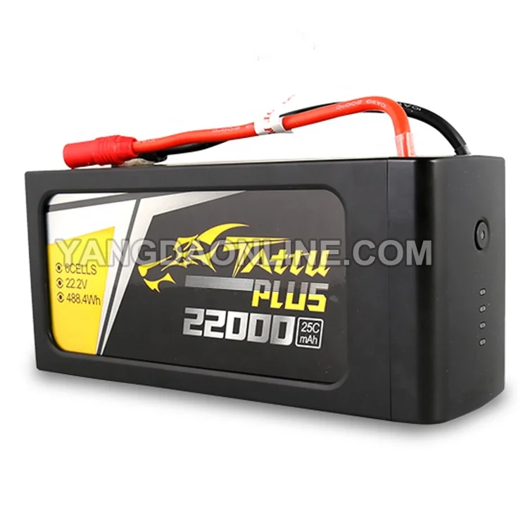 Gens Tattu 22.2V 25C 6S1P Smart Plus1.0 22000mAh Lipo Battery Pack with AS150+XT150 Plug