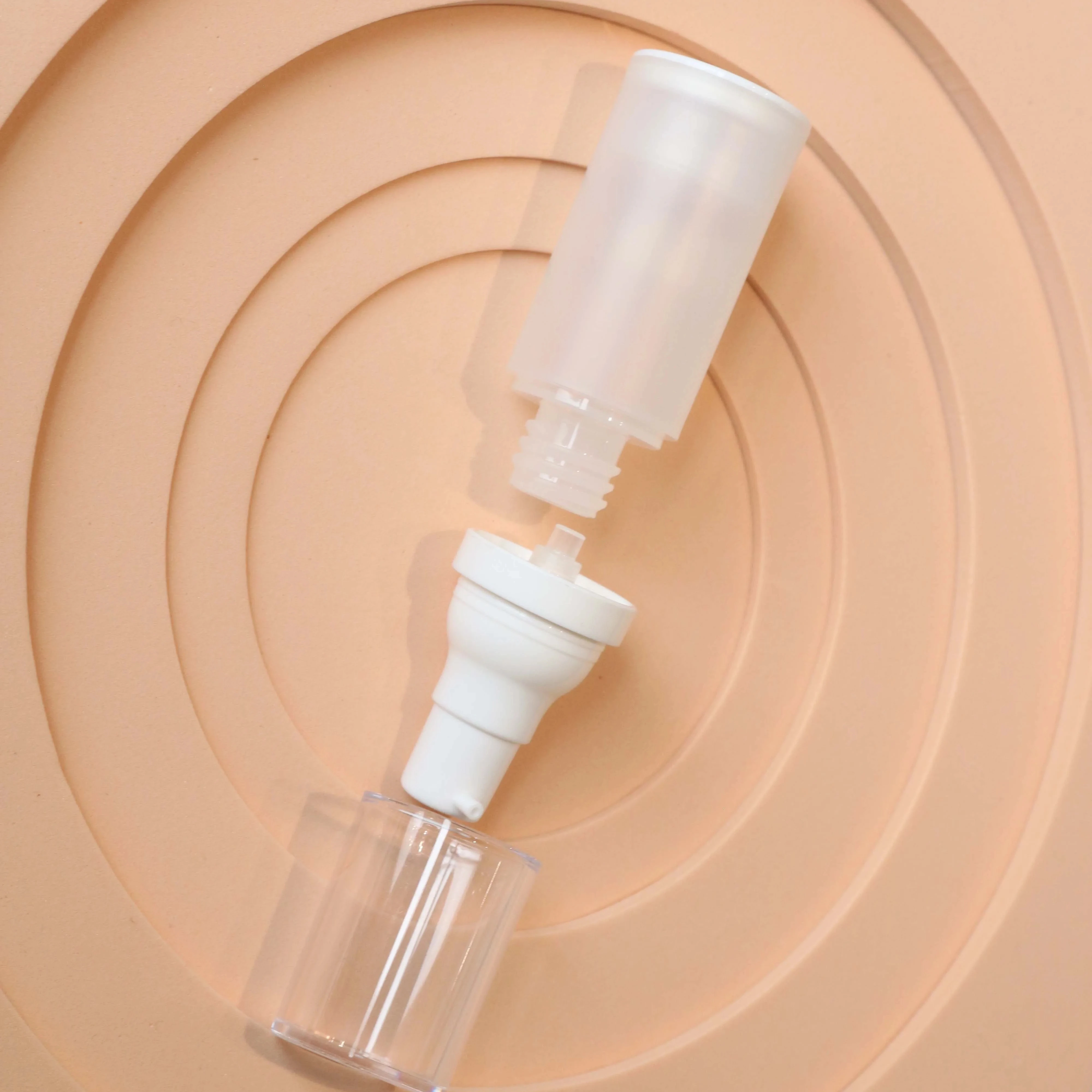 Airless pump bottle for thick cream 15ml 30ml 50ml frosted glass bottle White opaque glass gas free glass bottle