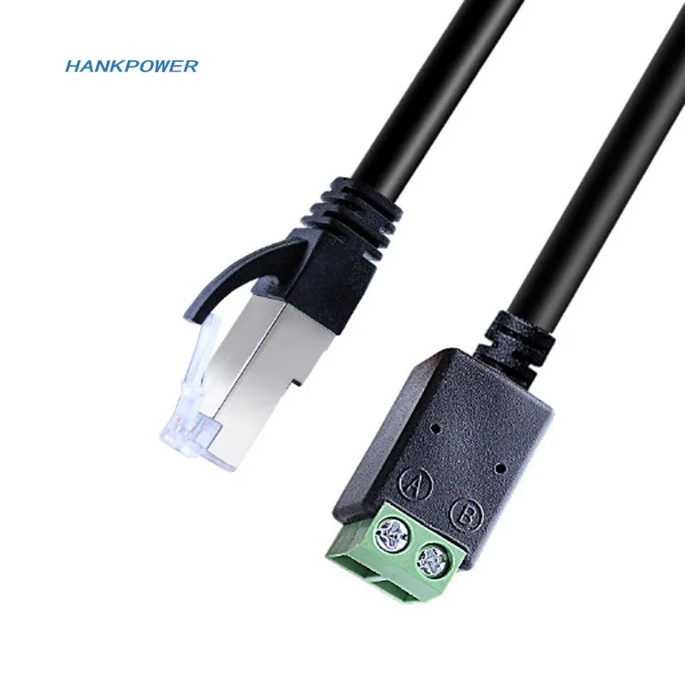 RJ45 штекер Ethernet LAN для 2P 2-контактный винтовой блок клеммный Удлинительный кабель