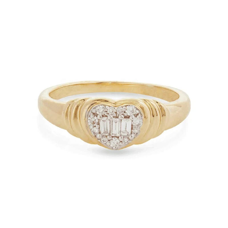 Milskye fashion delicate jewelry sparking bling 925 sterling silver 18k gold micro pave cz heart diamond women wedding ring