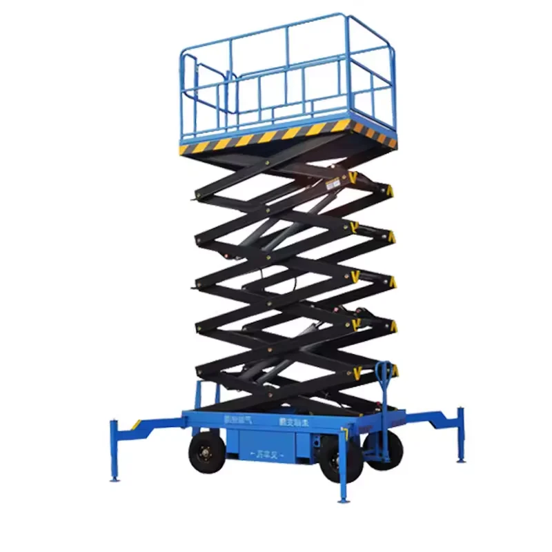 4-18m Scissor Lift Capacity Hydraulic Actuation with Trolley Four Wheel Alignment