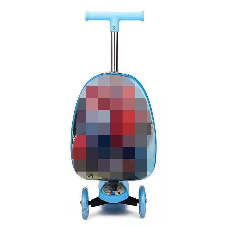 Children Travel Waterproof Trolley Scooter Luggage Bag Kids Ride On Luggage Suitcase Bag For Kids With Scooter