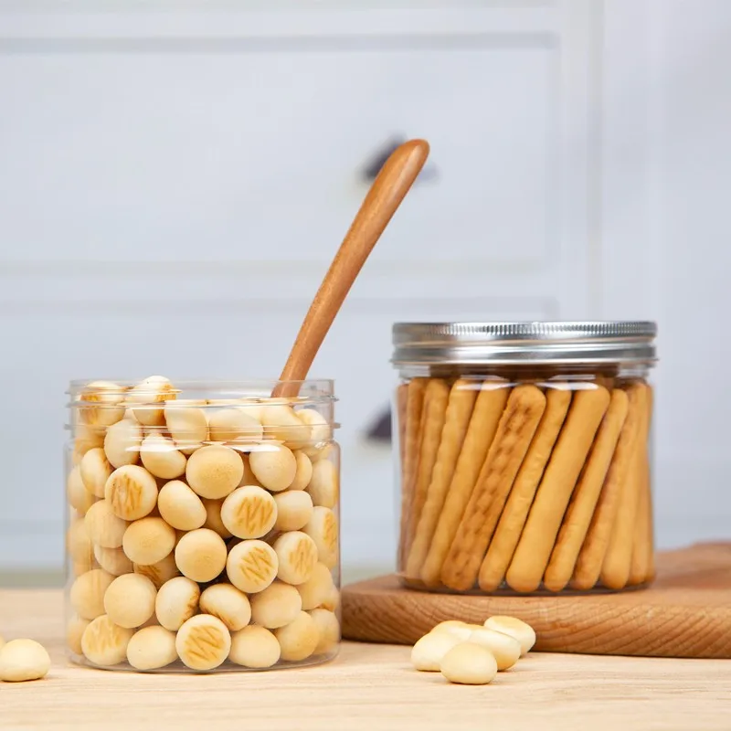 Cookies Dried Fruit Used Small MOQ Plastic Pet Jar Food Grade with Aluminum Lid