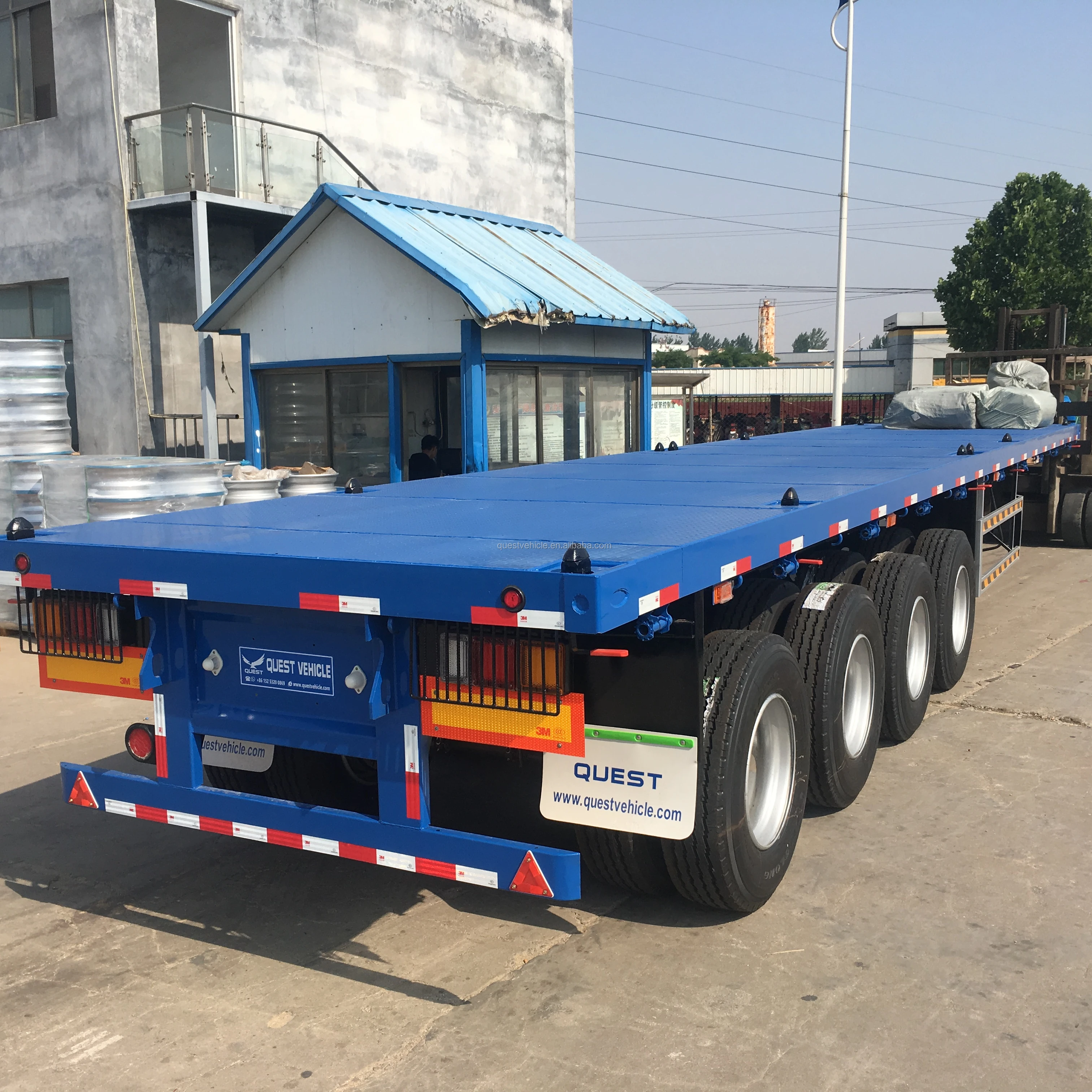 Factory Price High Quality 80 Tons 4 Axles Hot Sale Flatbed Semi Trailer Customizable Container Semi Trailer