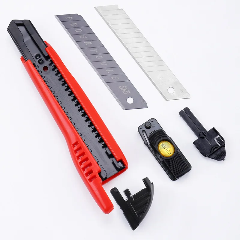 Factory wholesale hot sale Safety bottom automatic lock 9mm paper cutter high quality Stainless Steel handheld utility knife